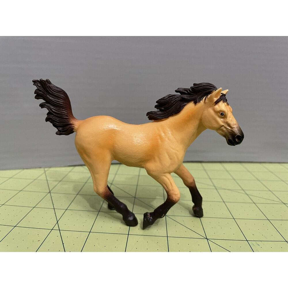 Blip Toys Horse Animal Tan Black Galloping Figure Farm Animal Toy